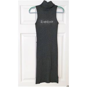 BEBE Lightweight Grey Bodycon Sweater Dress S BNWT